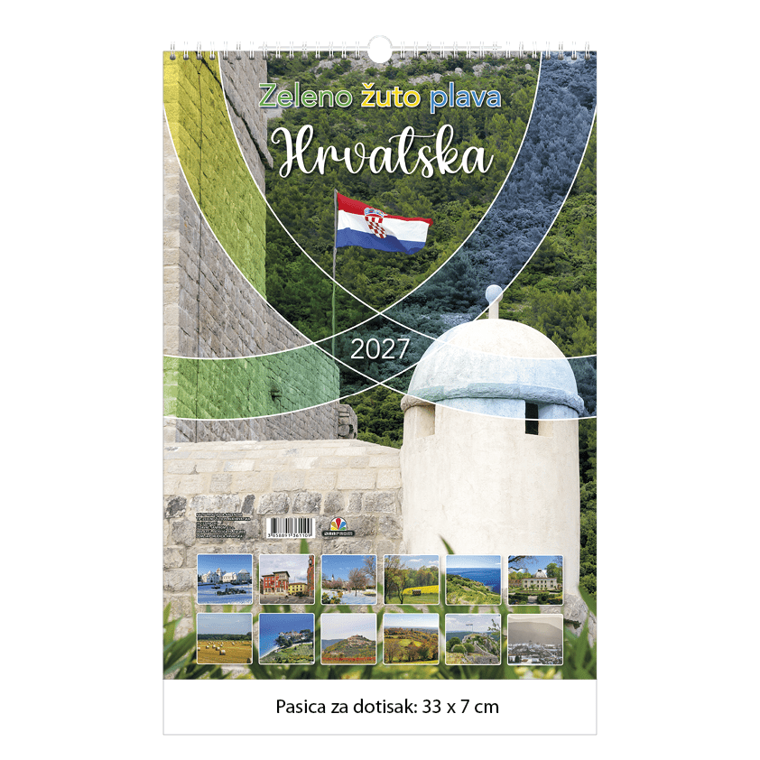 235 Kalendar L Zeleno Žuto Plava Hrvatska