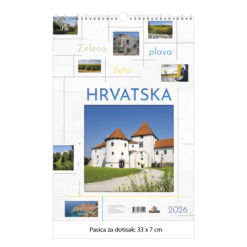 235 Kalendar L Zeleno Žuto Plava Hrvatska